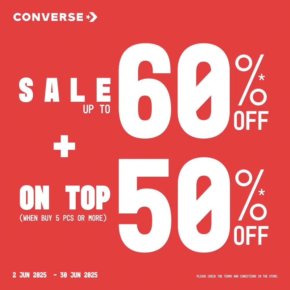 ลดรอบนี้ไม่พูดเยอะ Converse ลดสูงสุด 60% ยิ่งซื้อเยอะลดเยอะ