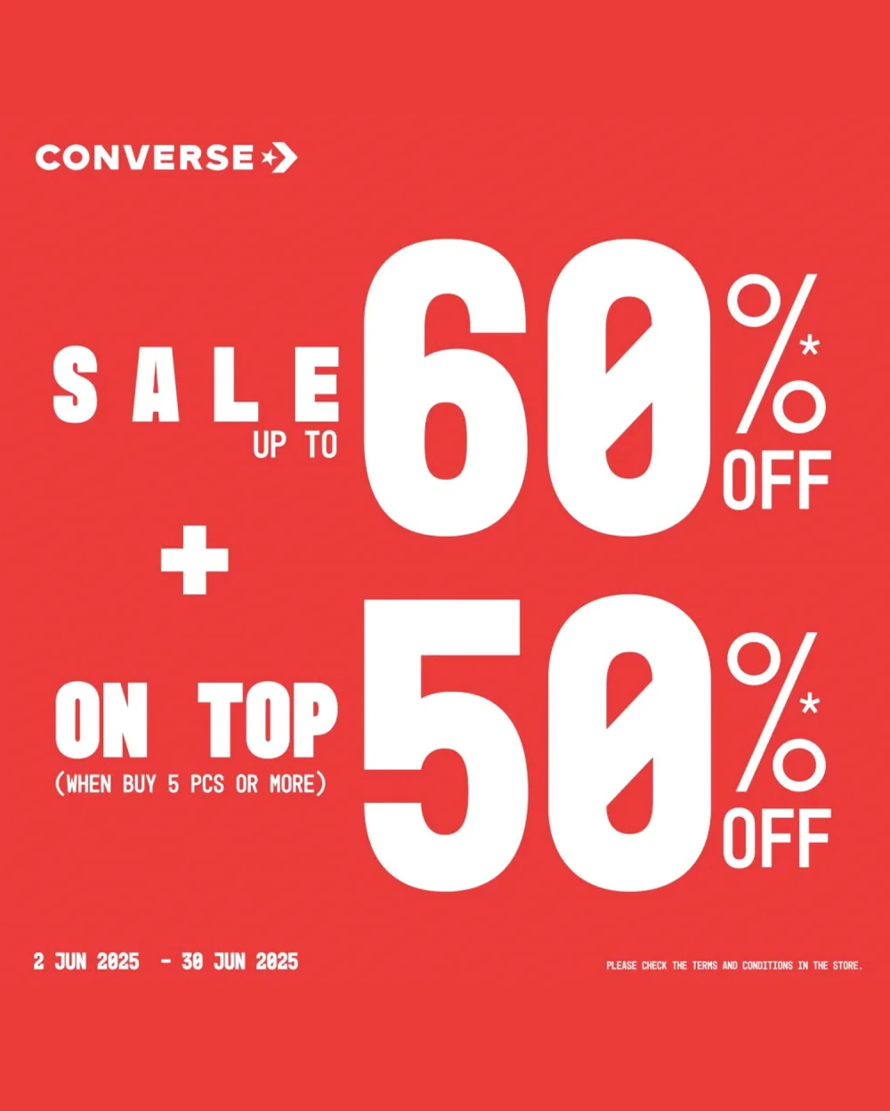 ลดรอบนี้ไม่พูดเยอะ Converse ลดสูงสุด 60% ยิ่งซื้อเยอะลดเยอะ